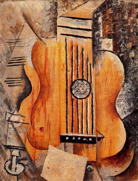 Pablo Picasso Classical Oil Paintings Guitar I Love Eva